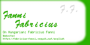 fanni fabricius business card